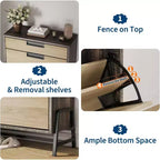Shoe Storage Organizer with 2 Flip Drawers and 1 Drawer, Shoe Cabinet with 3-Tier Adjustable Shelves