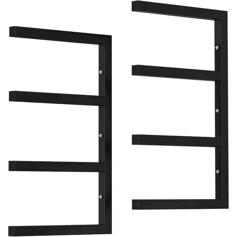 Lumber Storage Rack, Set of 2, Wall Mount, Heavy Duty Steel 4-Tier Wood Organizer Storage Shelves, 800LBS Capacity, for Shed, Workshop, Garage