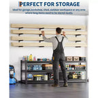 Lumber Storage Rack, Set of 2, Wall Mount, Heavy Duty Steel 4-Tier Wood Organizer Storage Shelves, 800LBS Capacity, for Shed, Workshop, Garage