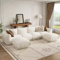 Sofa, 126 U-Shape Modular Sectional  Chenille Cloud Couch Deep Seat Boneless Sofa for Large Living Room/Family Space Beige