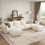 Sofa, 126 U-Shape Modular Sectional  Chenille Cloud Couch Deep Seat Boneless Sofa for Large Living Room/Family Space Beige