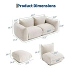 Sofa, 126 U-Shape Modular Sectional  Chenille Cloud Couch Deep Seat Boneless Sofa for Large Living Room/Family Space Beige