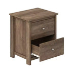 2-Drawer Nightstand with Storage, 18.7"W x 15.7"D x 21.8"H, Modern Bedroom Side Table