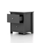 2-Drawer Nightstand with Storage, 18.7"W x 15.7"D x 21.8"H, Modern Bedroom Side Table