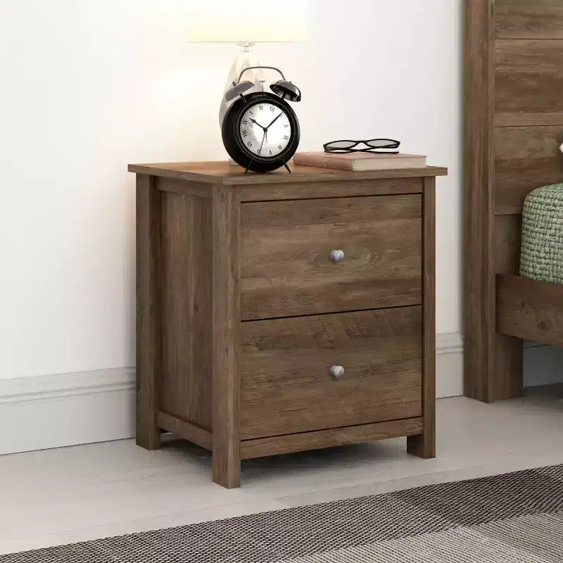 2-Drawer Nightstand with Storage, 18.7"W x 15.7"D x 21.8"H, Modern Bedroom Side Table