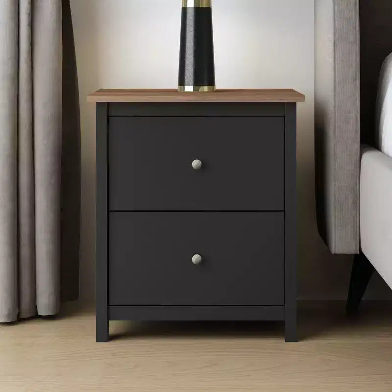 2-Drawer Nightstand with Storage, 18.7"W x 15.7"D x 21.8"H, Modern Bedroom Side Table