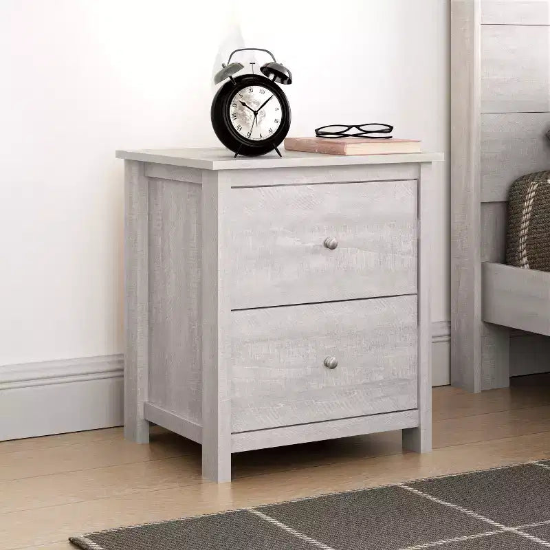 2-Drawer Nightstand with Storage, 18.7"W x 15.7"D x 21.8"H, Modern Bedroom Side Table