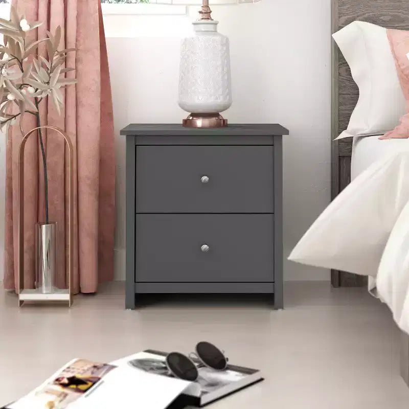 2-Drawer Nightstand with Storage, 18.7"W x 15.7"D x 21.8"H, Modern Bedroom Side Table