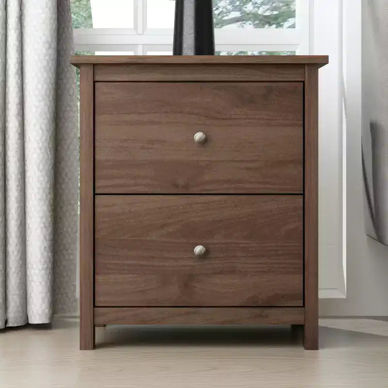 2-Drawer Nightstand with Storage, 18.7"W x 15.7"D x 21.8"H, Modern Bedroom Side Table