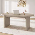 70.8 Inch Oval Dining Table for 6-8 People, Long Large Kitchen Table with Thick Sturdy Wooden Base, Farmhouse Dining Room Table for Kitchen