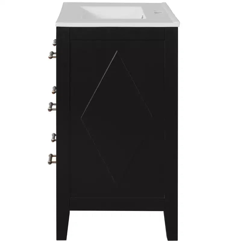 30 Single Bathroom Vanity with Sink, Bathroom Floor Cabinet with Drawers for Small Space
