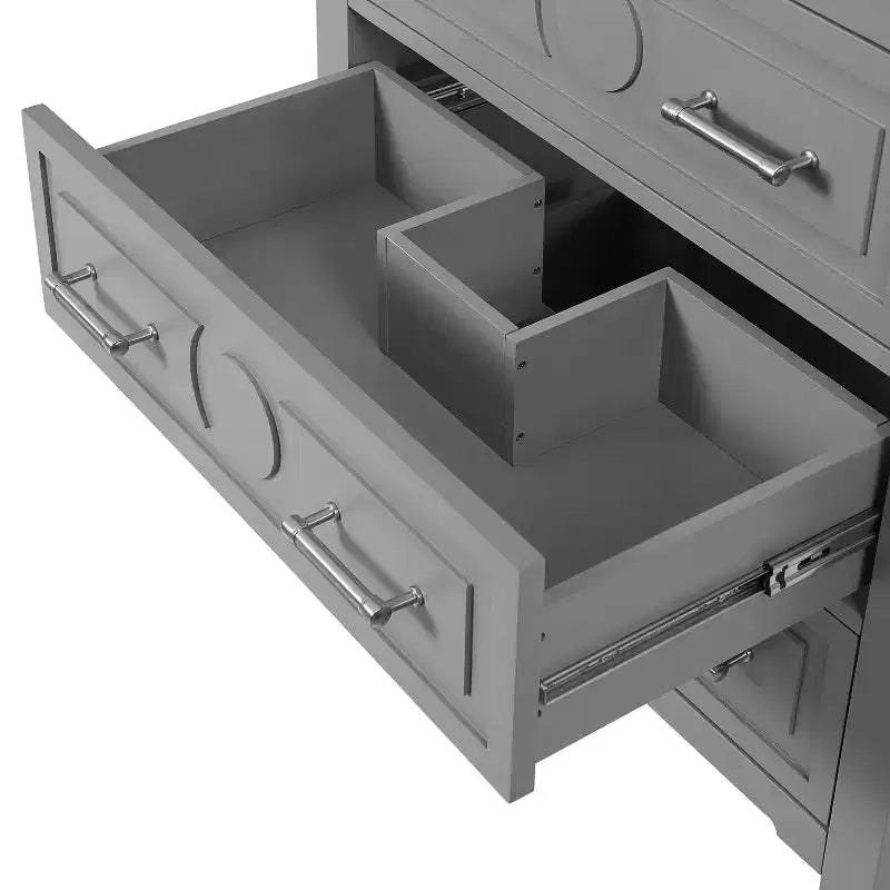 30 Single Bathroom Vanity with Sink, Bathroom Floor Cabinet with Drawers for Small Space