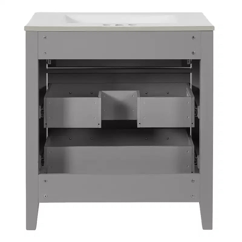 30 Single Bathroom Vanity with Sink, Bathroom Floor Cabinet with Drawers for Small Space