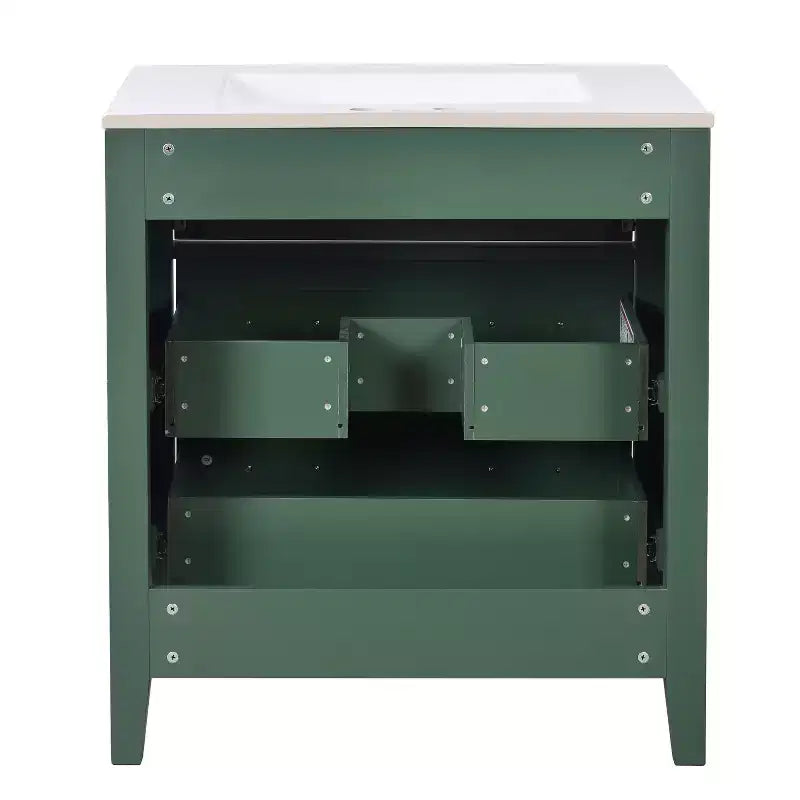 30 Single Bathroom Vanity with Sink, Bathroom Floor Cabinet with Drawers for Small Space