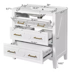 30 Single Bathroom Vanity with Sink, Bathroom Floor Cabinet with Drawers for Small Space