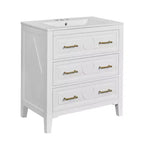 30 Single Bathroom Vanity with Sink, Bathroom Floor Cabinet with Drawers for Small Space