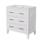 30 Single Bathroom Vanity with Sink, Bathroom Floor Cabinet with Drawers for Small Space