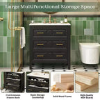 30 Single Bathroom Vanity with Sink, Bathroom Floor Cabinet with Drawers for Small Space