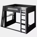 Twin/Full/Queen Gaming Bunk Bed with Built-In Desk, USB Port, LED Lights & Storage Shelves
