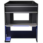 Twin/Full/Queen Gaming Bunk Bed with Built-In Desk, USB Port, LED Lights & Storage Shelves