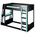 Twin/Full/Queen Gaming Bunk Bed with Built-In Desk, USB Port, LED Lights & Storage Shelves