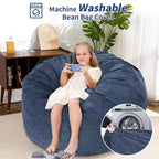 2-in-1 Full Size Giant Bean Seat - Convertible Corduroy Floor Mattress Sofa Couch with High Density Foam for Bedroom, Living Room