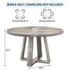 Dining Table for 4-6 People, Kitchen Table, Round Dining Room Table for Kitchen, 47 Inch Round Table for Dining Room(Table Only)