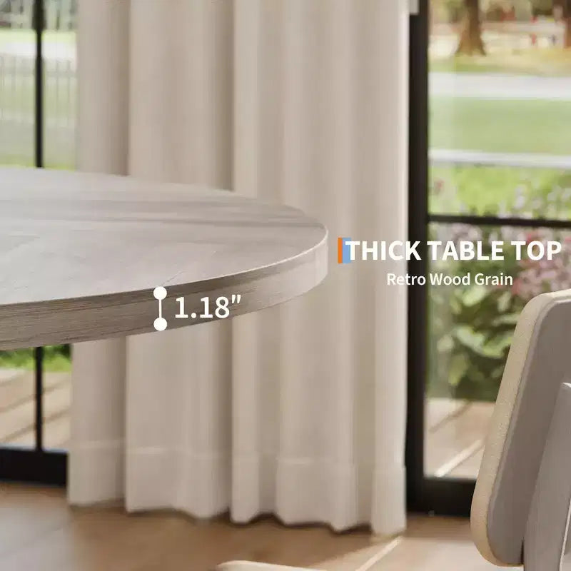 Dining Table for 4-6 People, Kitchen Table, Round Dining Room Table for Kitchen, 47 Inch Round Table for Dining Room(Table Only)