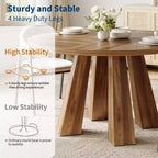 Round Dining Table for 4-6 People, 47 Inches Dining Room Table with Wooden Pedestal Base, Kitchen & Dining Room Tables, Circle Kitchen Tables