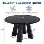 Round Dining Table for 4-6 People, 47 Inches Dining Room Table with Wooden Pedestal Base, Kitchen & Dining Room Tables, Circle Kitchen Tables