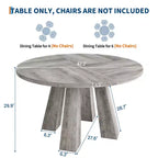 Round Dining Table for 4-6 People, 47 Inches Dining Room Table with Wooden Pedestal Base, Kitchen & Dining Room Tables, Circle Kitchen Tables