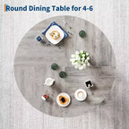 Round Dining Table for 4-6 People, 47 Inches Dining Room Table with Wooden Pedestal Base, Kitchen & Dining Room Tables, Circle Kitchen Tables
