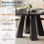 Round Dining Table for 4-6 People, 47 Inches Dining Room Table with Wooden Pedestal Base, Kitchen & Dining Room Tables, Circle Kitchen Tables