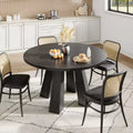 Round Dining Table for 4-6 People, 47 Inches Dining Room Table with Wooden Pedestal Base, Kitchen & Dining Room Tables, Circle Kitchen Tables