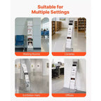 10-Pocket Floor Standing Magazine & Brochure Display Rack, Metal, Silver