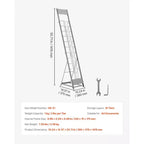 10-Pocket Floor Standing Magazine & Brochure Display Rack, Metal, Silver