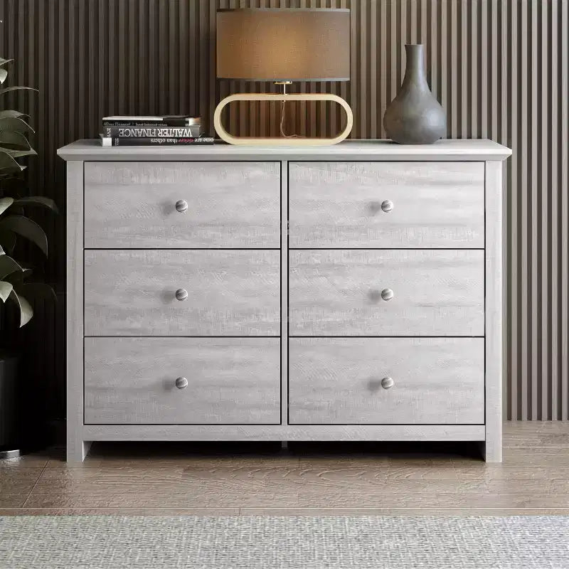 6-Drawer Double Dresser with Interlock Safety, 46.9"W x 16.4"D x 32.0"H