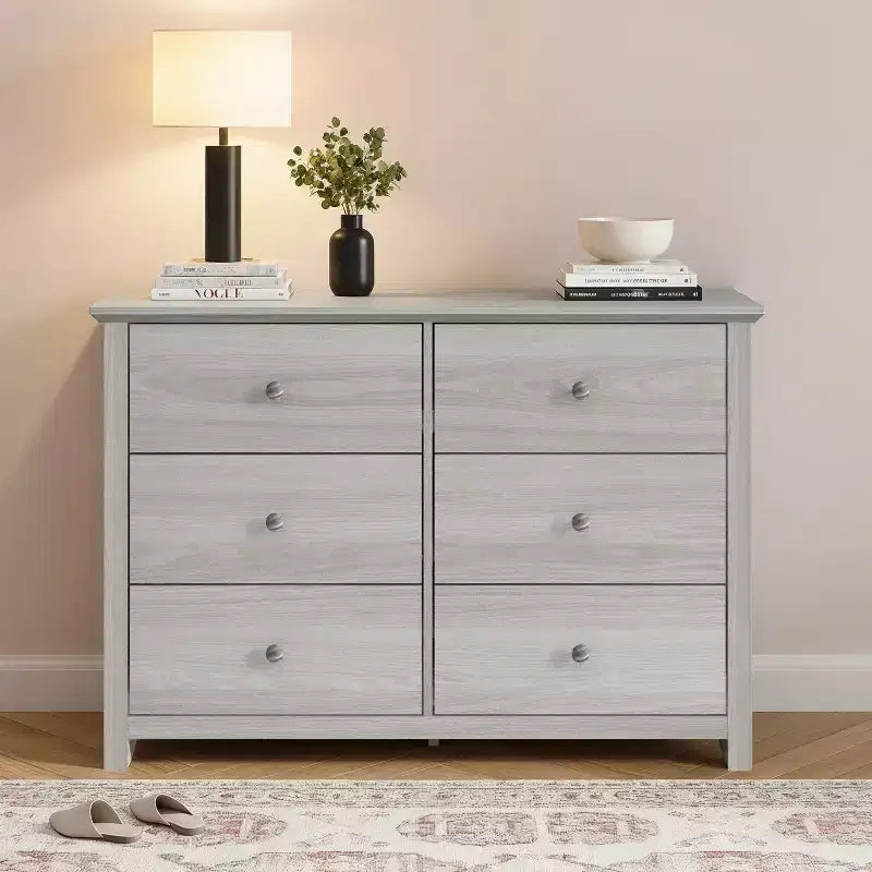 6-Drawer Double Dresser with Interlock Safety, 46.9"W x 16.4"D x 32.0"H