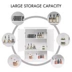 66inTall Over The Toilet Storage Cabinet, Bathroom Shelf Organizer, Wood Space Saver, White
