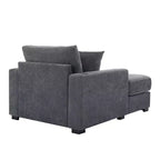 Oversized Chenille Chaise Lounger Sofa with Charge Station & Cup Holders