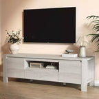 Rustic-style TV Cabinet Table with Sliding Doors and Adjustable Shelves, Living Room TV Cabinet, Console Table with Storage, Suitable for the Bedroom