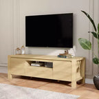 Rustic-style TV Cabinet Table with Sliding Doors and Adjustable Shelves, Living Room TV Cabinet, Console Table with Storage, Suitable for the Bedroom