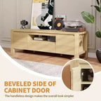 Rustic-style TV Cabinet Table with Sliding Doors and Adjustable Shelves, Living Room TV Cabinet, Console Table with Storage, Suitable for the Bedroom