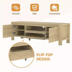 Rustic-style TV Cabinet Table with Sliding Doors and Adjustable Shelves, Living Room TV Cabinet, Console Table with Storage, Suitable for the Bedroom