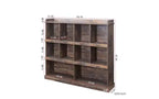 10-Shelf Open Bookcase with Cubbyhole Storage, Large Display Cabinet for Living Room