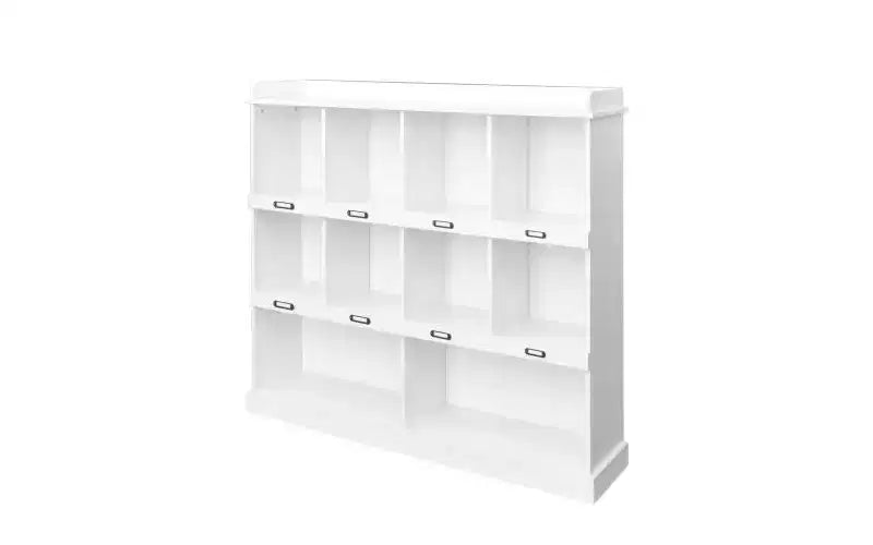 10-Shelf Open Bookcase with Cubbyhole Storage, Large Display Cabinet for Living Room