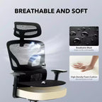 Ergonomic Mesh Office Chair with 3D Lumbar Support, Adjustable Armrest & Headrest
