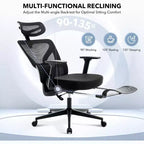 Ergonomic Mesh Office Chair with 3D Lumbar Support, Adjustable Armrest & Headrest