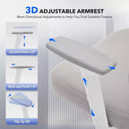 Ergonomic Mesh Office Chair with 3D Lumbar Support, Adjustable Armrest & Headrest