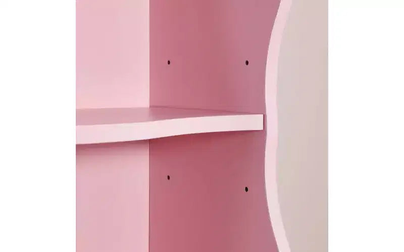 8-Tier Narrow Bookshelf with Adjustable Shelves & Wavy Border, Display Cabinet for Living Room
